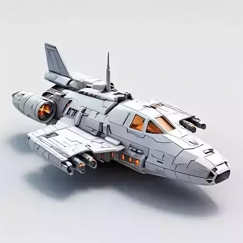 Scifi Fighter Spaceship 3D Model