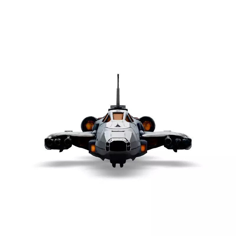 Scifi Fighter Spaceship 3D Model Low-poly 3D model_3