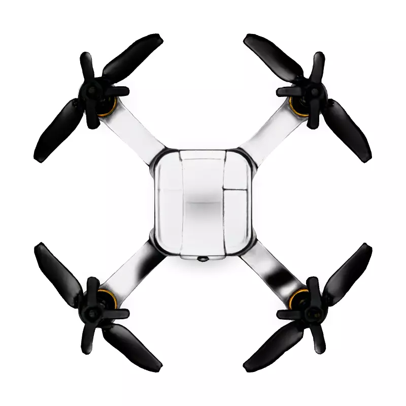 Realistic Quadcopter Drone 3D Model Low-poly 3D model_7