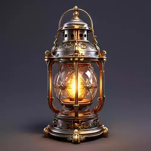 Ornate Steampunk Lantern 3D Model