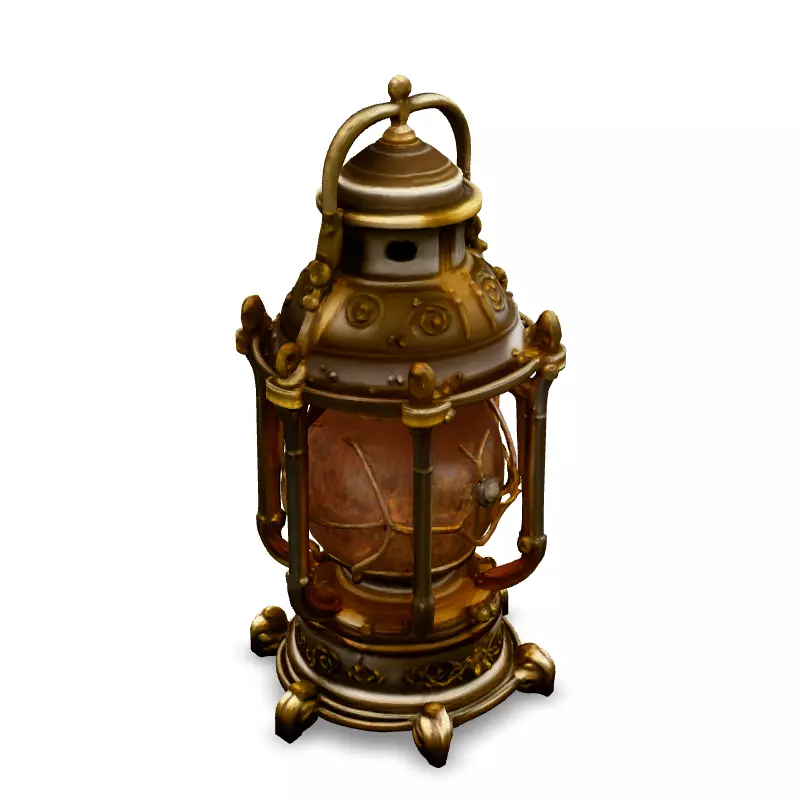 Ornate Steampunk Lantern 3D Model Low-poly 3D model_2