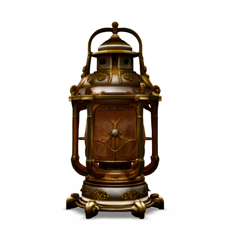Ornate Steampunk Lantern 3D Model Low-poly 3D model_6