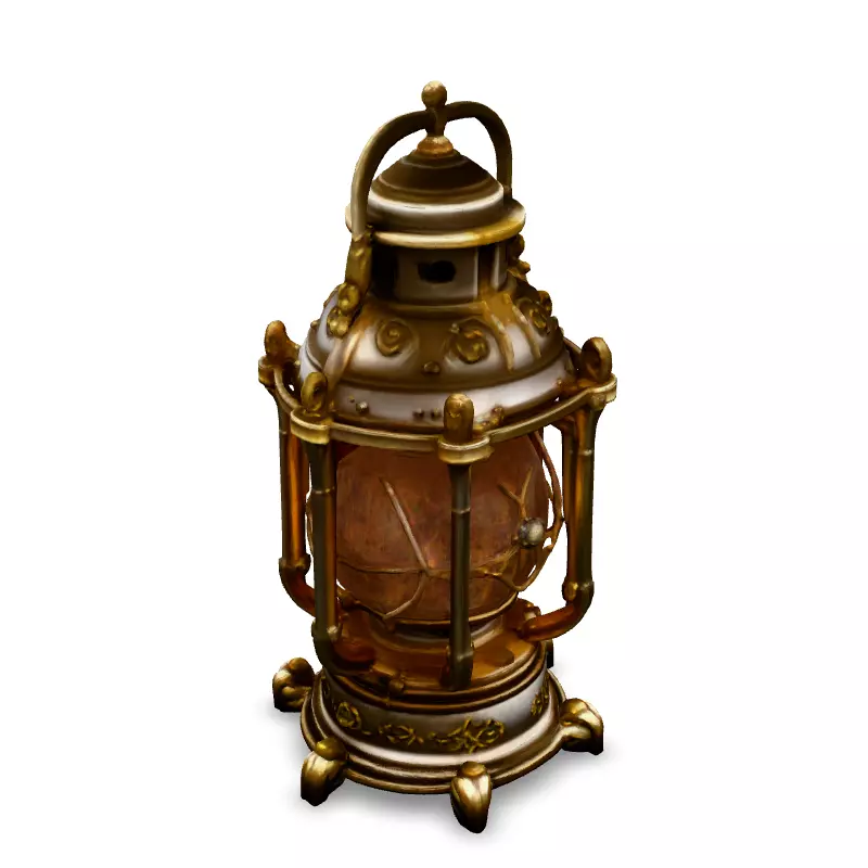 Ornate Steampunk Lantern 3D Model Low-poly 3D model_4