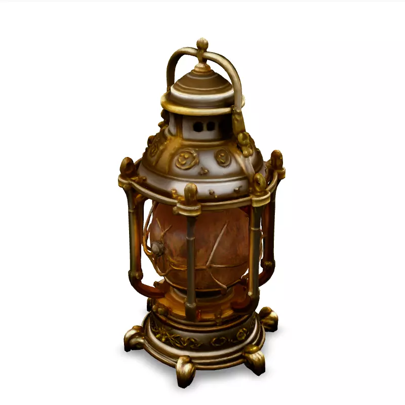 Ornate Steampunk Lantern 3D Model Low-poly 3D model_1