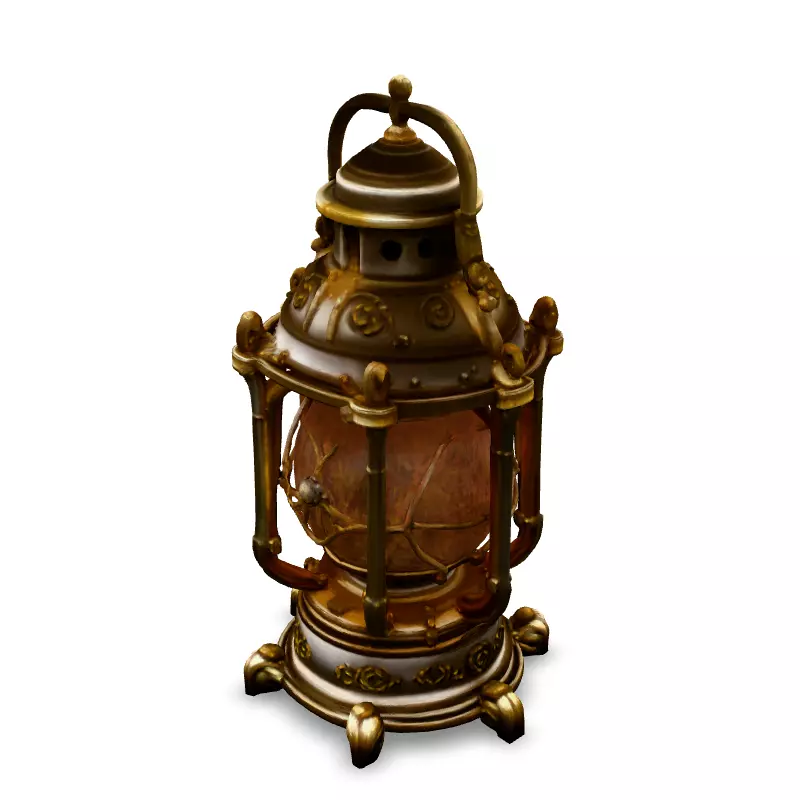 Ornate Steampunk Lantern 3D Model Low-poly 3D model_5