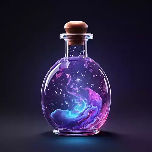Magic Potion Bottle with Nebula Effect