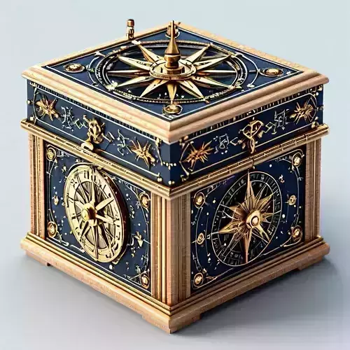 Ornate Celestial Navigation Box Low-poly 3D model