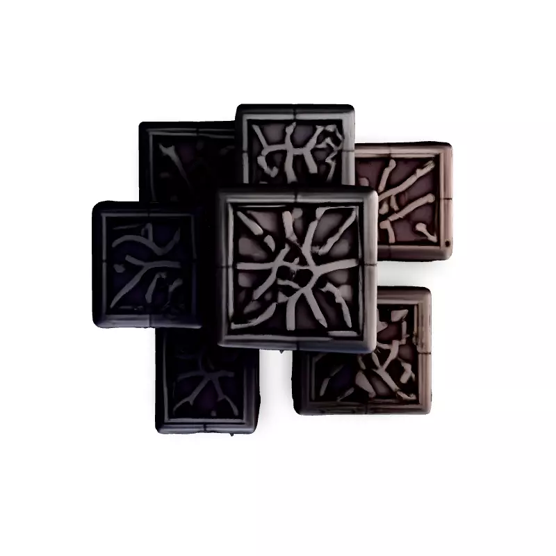 Ancient Rune Engraved Stone Cubes Low-poly 3D model_7