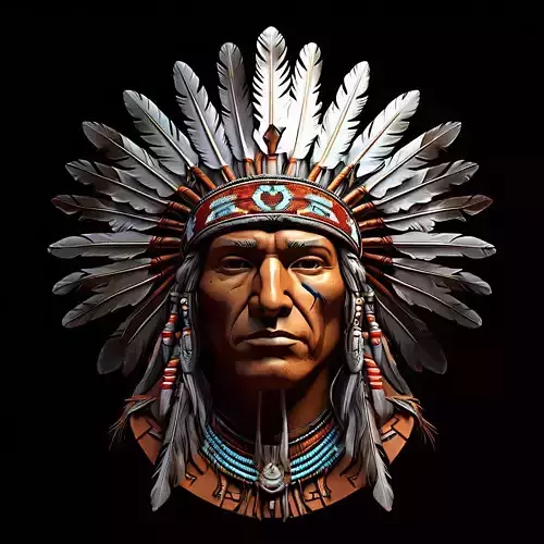 Realistic Native American Chief Bust