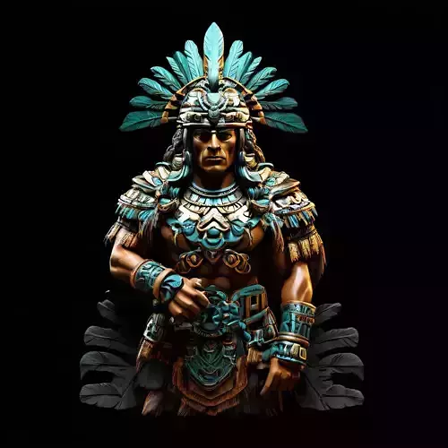 3D Mayan Warrior Chieftain Bust