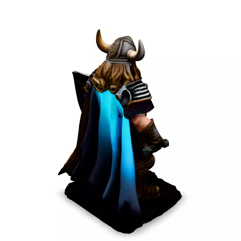 Realistic Viking Warrior with Sword and Shield Low-poly 3D model_5
