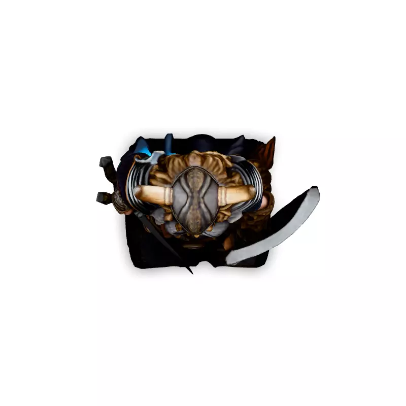 Realistic Viking Warrior with Sword and Shield Low-poly 3D model_7