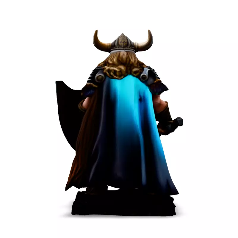 Realistic Viking Warrior with Sword and Shield Low-poly 3D model_6