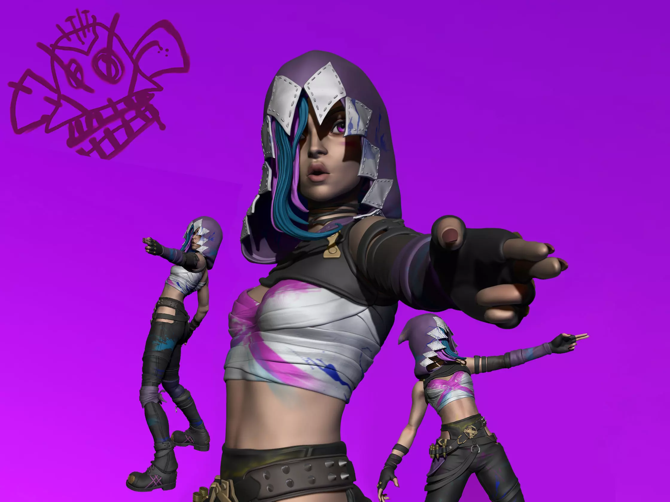 Jinx Arcane Fichier 3D Zbrush 3D print model_0