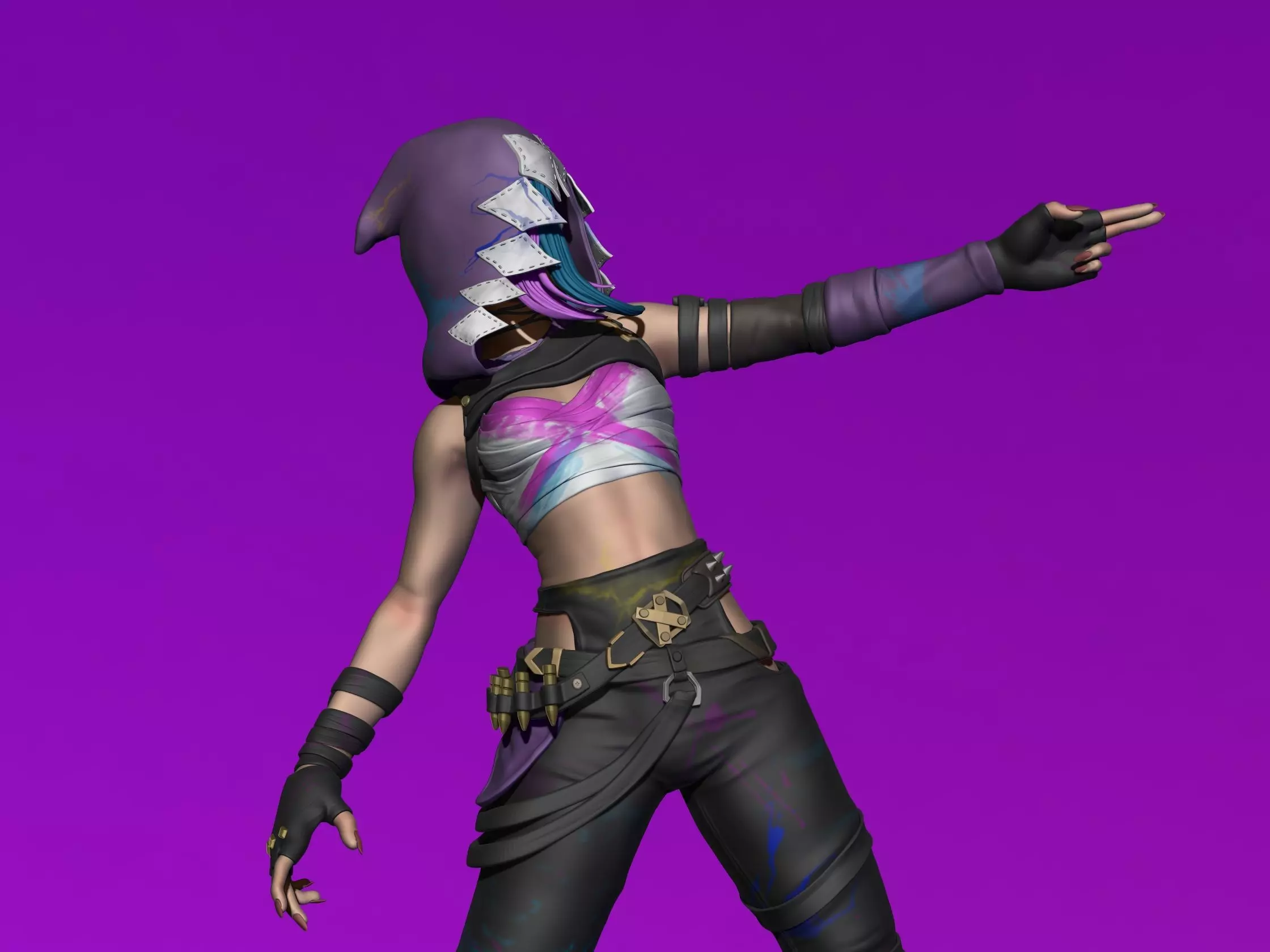 Jinx Arcane Fichier 3D Zbrush 3D print model_2