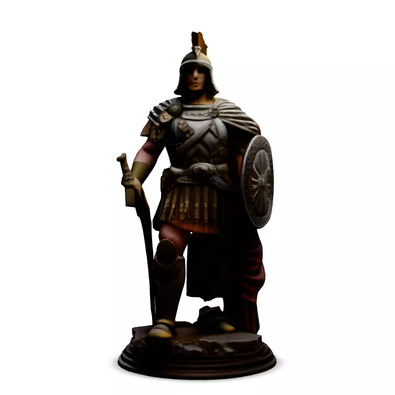 Realistic Roman Centurion Statue Model Low-poly 3D model_3