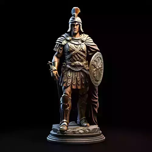 Realistic Roman Centurion Statue Model Low-poly 3D model
