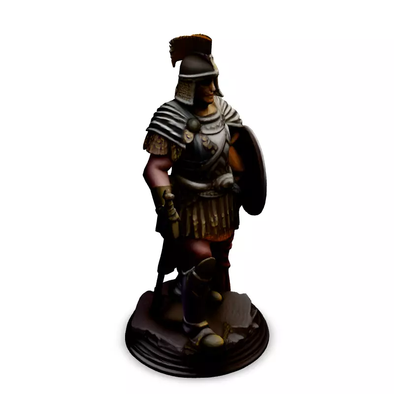 Realistic Roman Centurion Statue Model Low-poly 3D model_2
