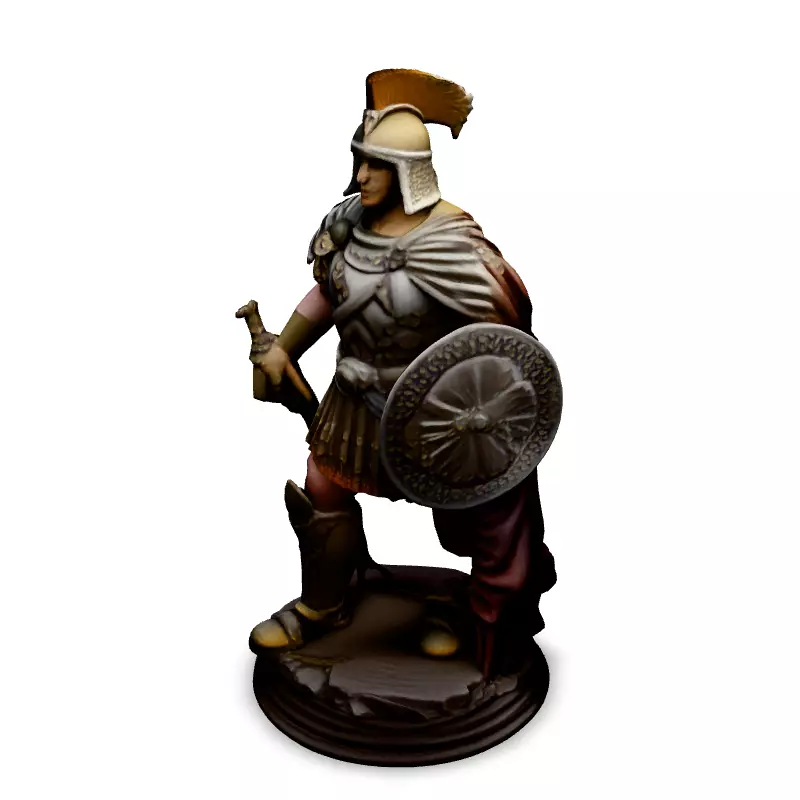 Realistic Roman Centurion Statue Model Low-poly 3D model_1