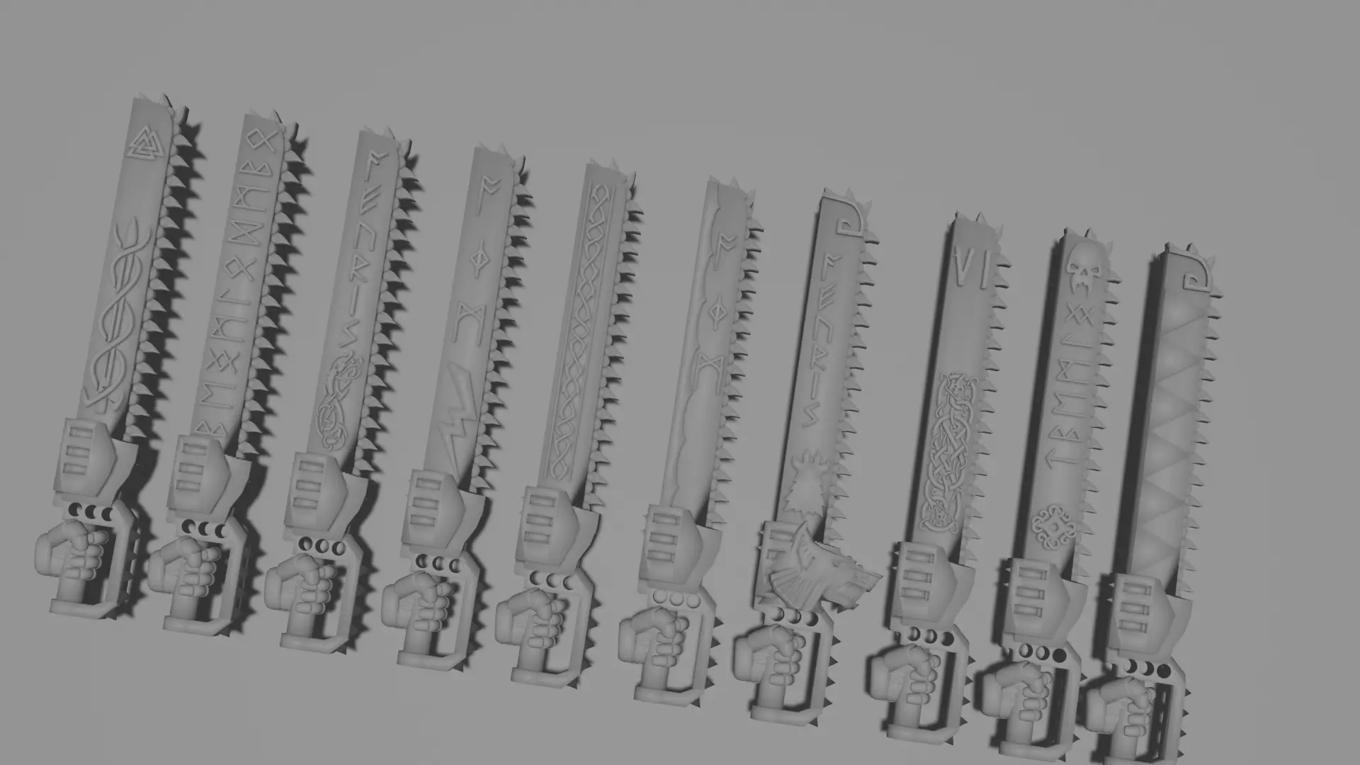Space Viking Wolves Chain Swords for Blood Claws Grey Hunters 3D print model_0