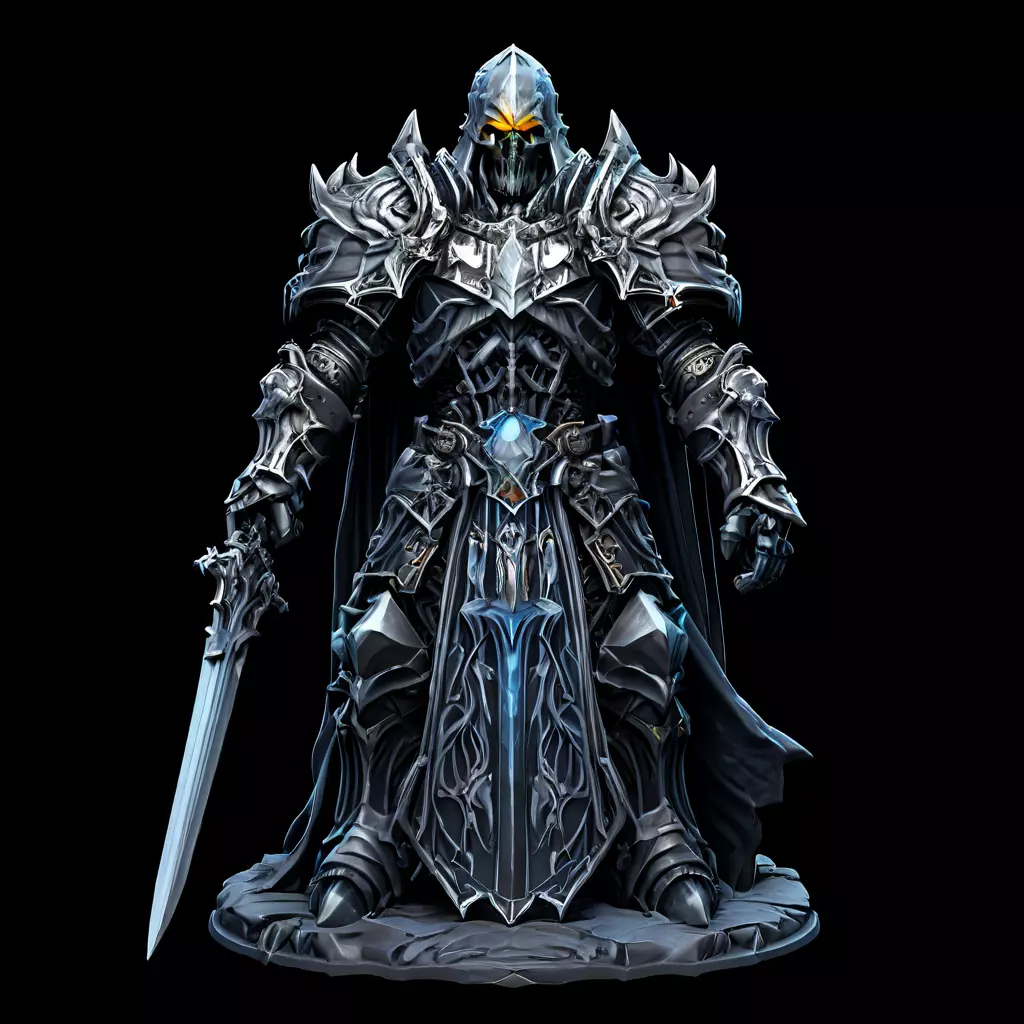 Dark Knight Epic Fantasy Warrior Low-poly 3D model