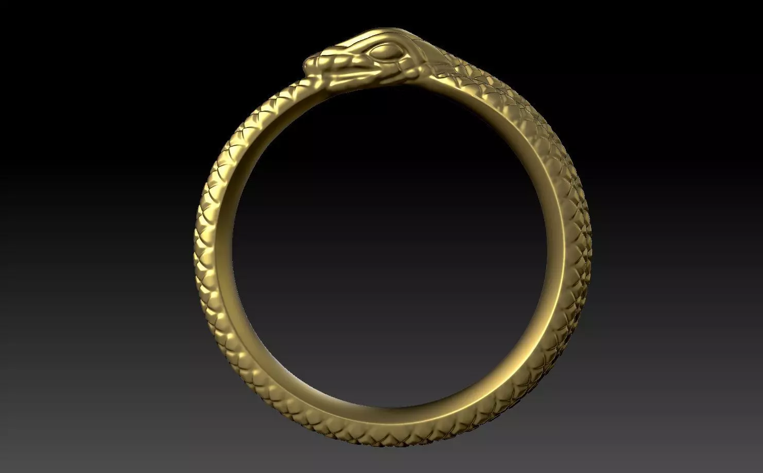 snake ring 3D print model_2
