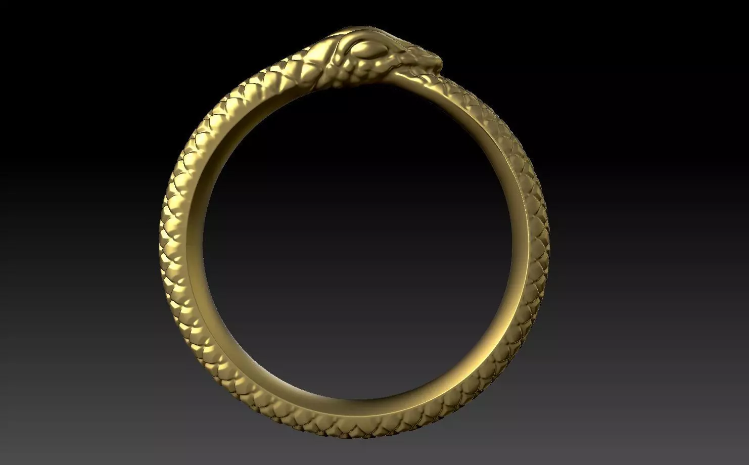 snake ring 3D print model_0