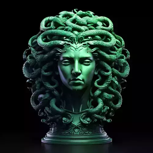 Medusa Bust Highly Detailed 3D Model Low-poly 3D model