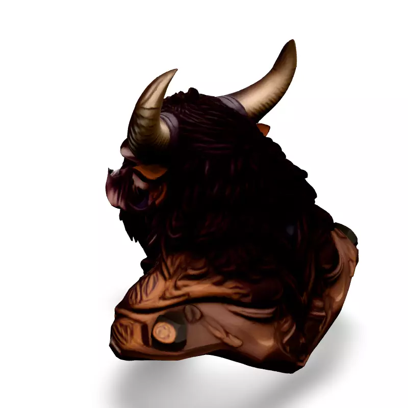 Majestic Bull Bust 3D Printable Model Low-poly 3D model_4