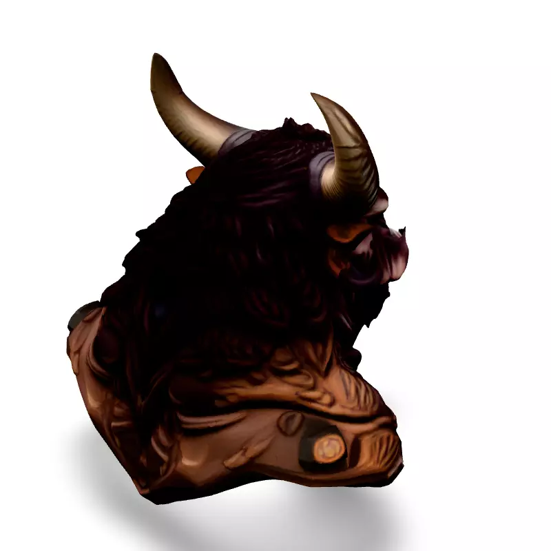 Majestic Bull Bust 3D Printable Model Low-poly 3D model_5