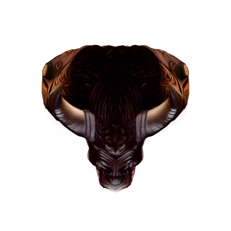 Majestic Bull Bust 3D Printable Model Low-poly 3D model_7