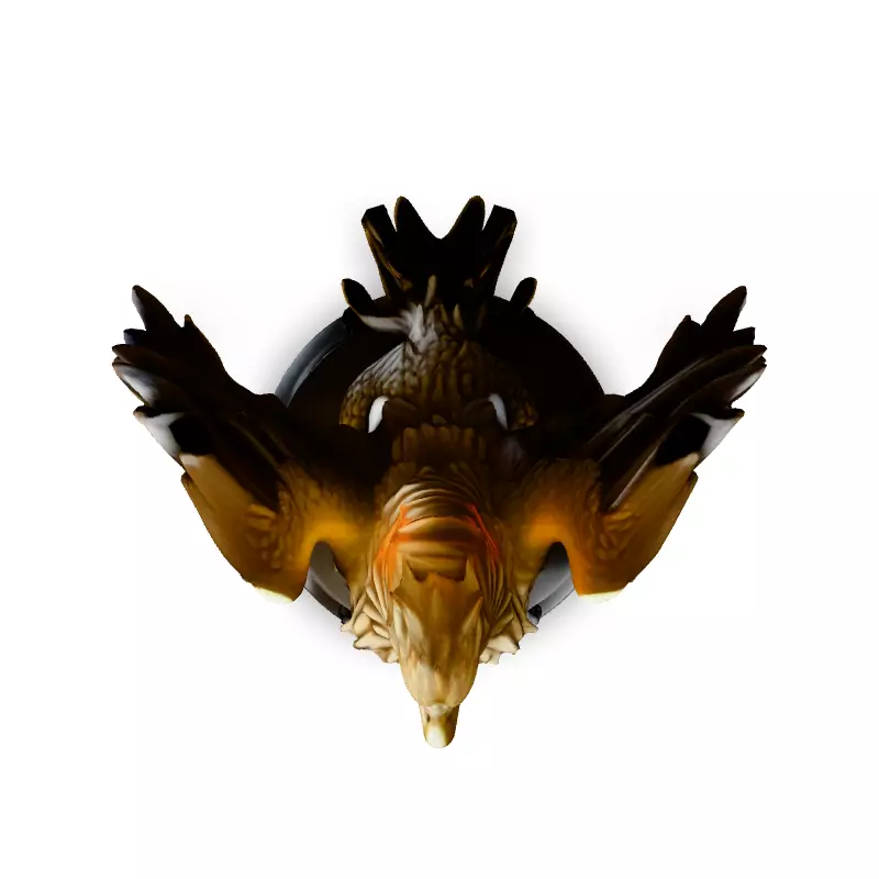 Majestic Golden Griffin Statue Low-poly 3D model_7
