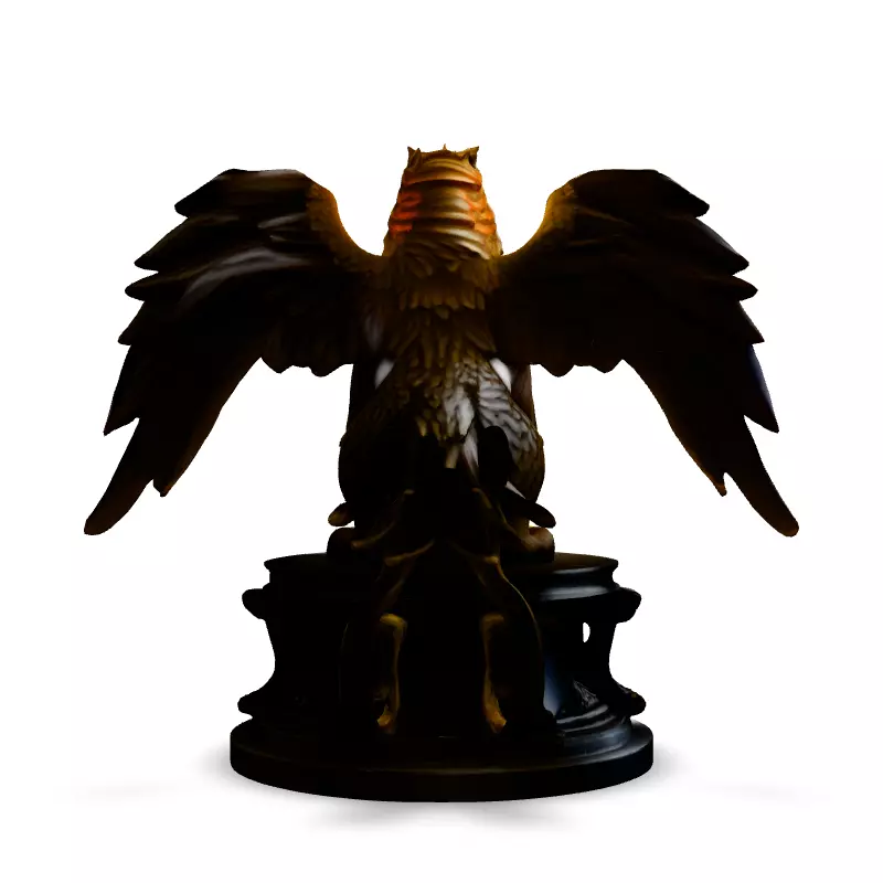 Majestic Golden Griffin Statue Low-poly 3D model_6
