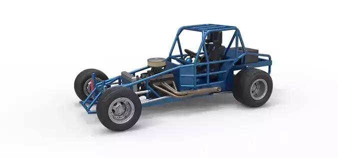 Vintage Dirt Modified stock car Base Scale 1 to 25 3D print model
