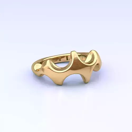 Moon Craters Ring 3D Jewelry - Sizes 5 to 31