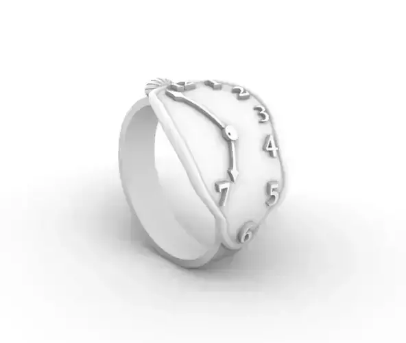 Salvador Dali Clock  Watch Ring - Sizes 10 to 34 3D print model