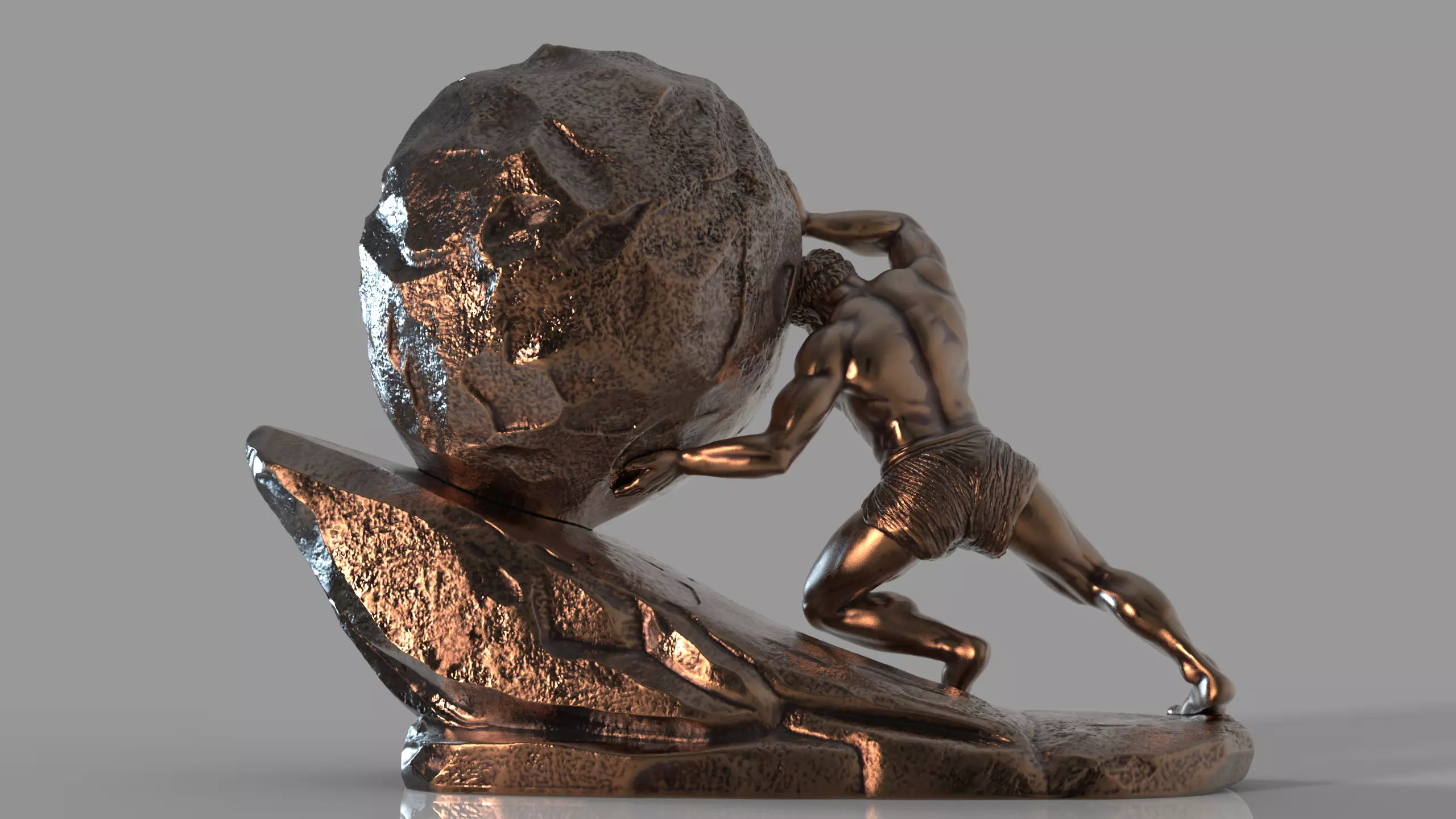 Sisyphus  The Eternal Struggle 3D print model_1