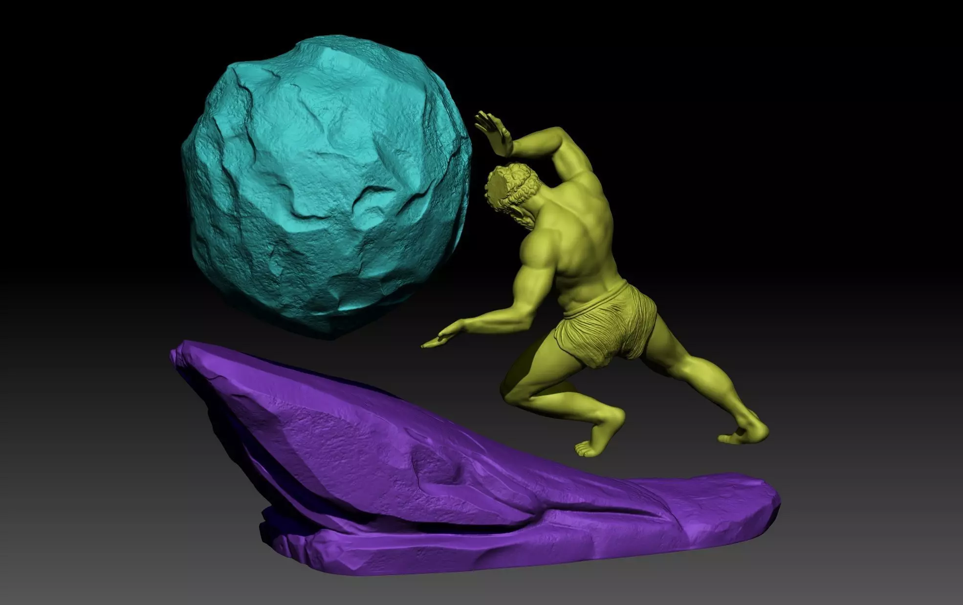 Sisyphus  The Eternal Struggle 3D print model_20