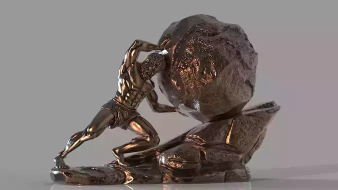 Sisyphus  The Eternal Struggle 3D print model