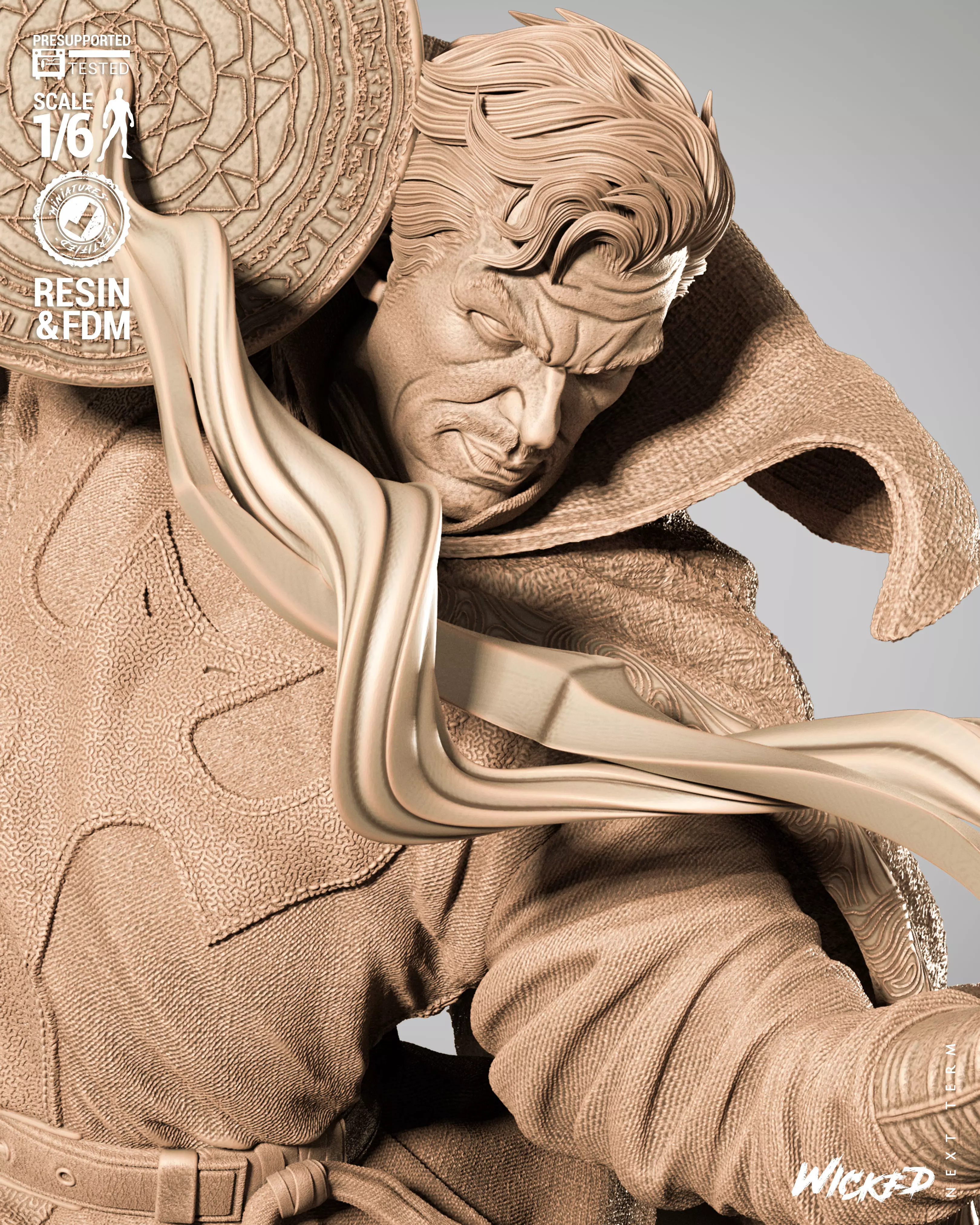 Wicked Marvel Dr Strange Sculpture 3D print model_13