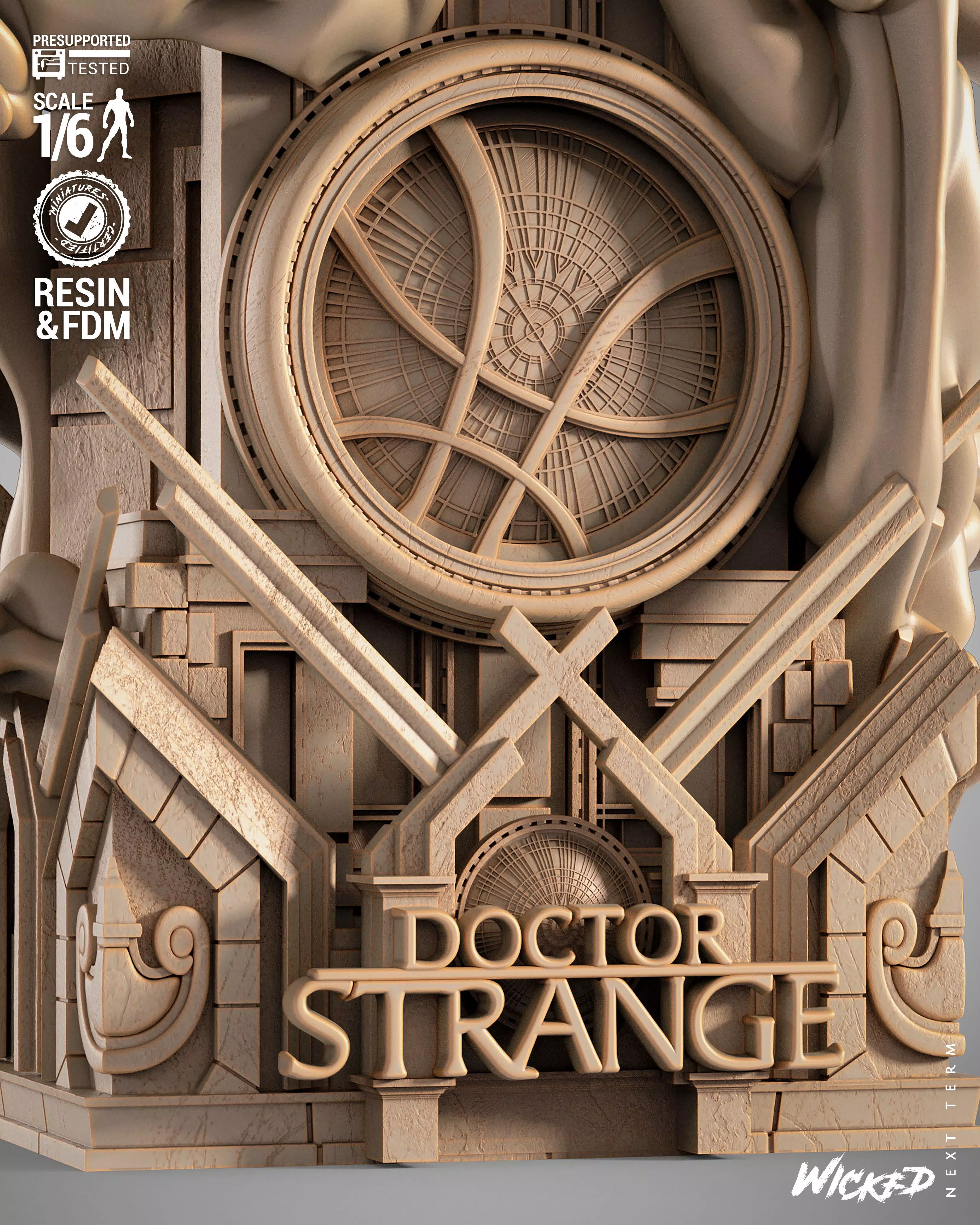 Wicked Marvel Dr Strange Sculpture 3D print model_7