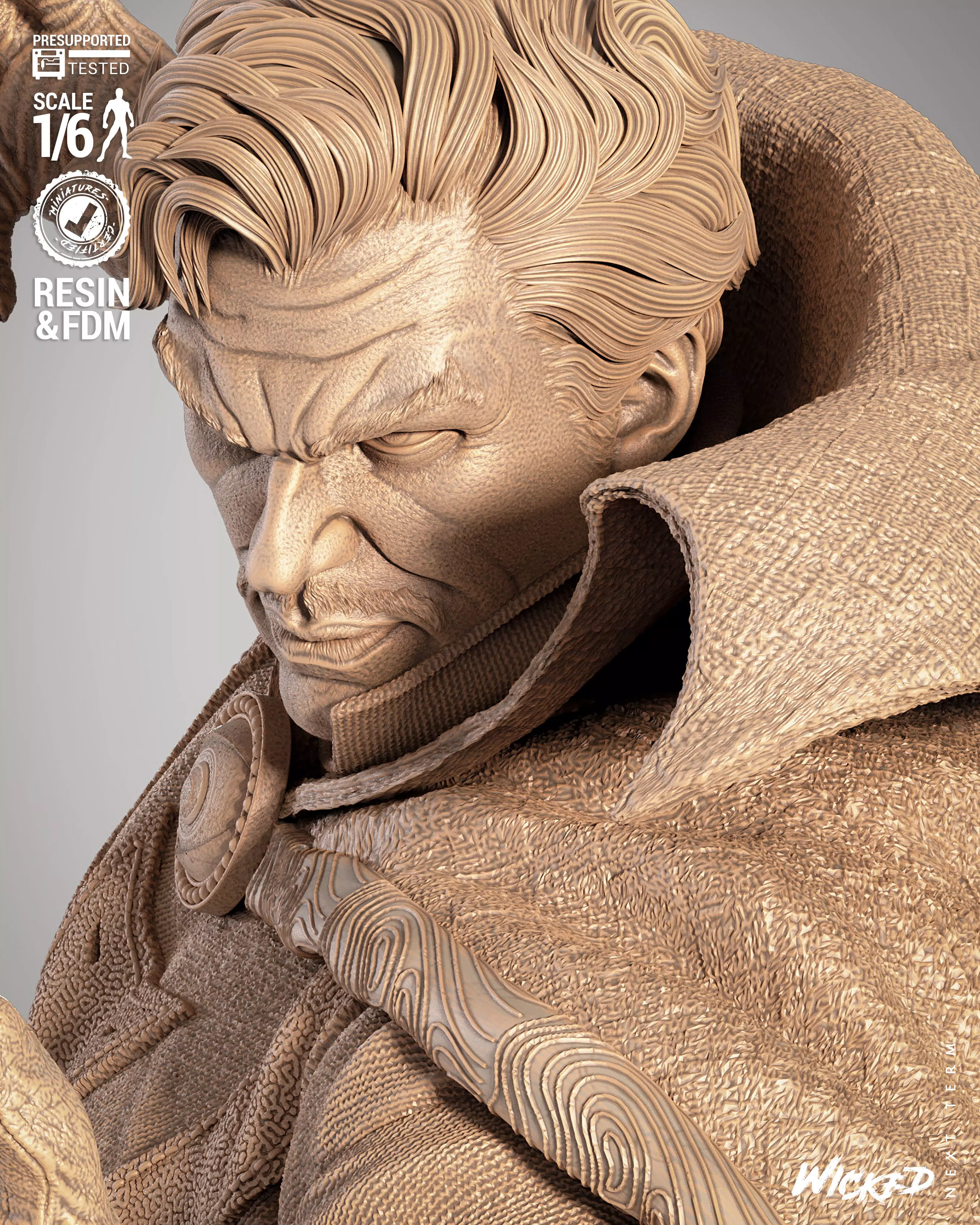 Wicked Marvel Dr Strange Sculpture 3D print model_3