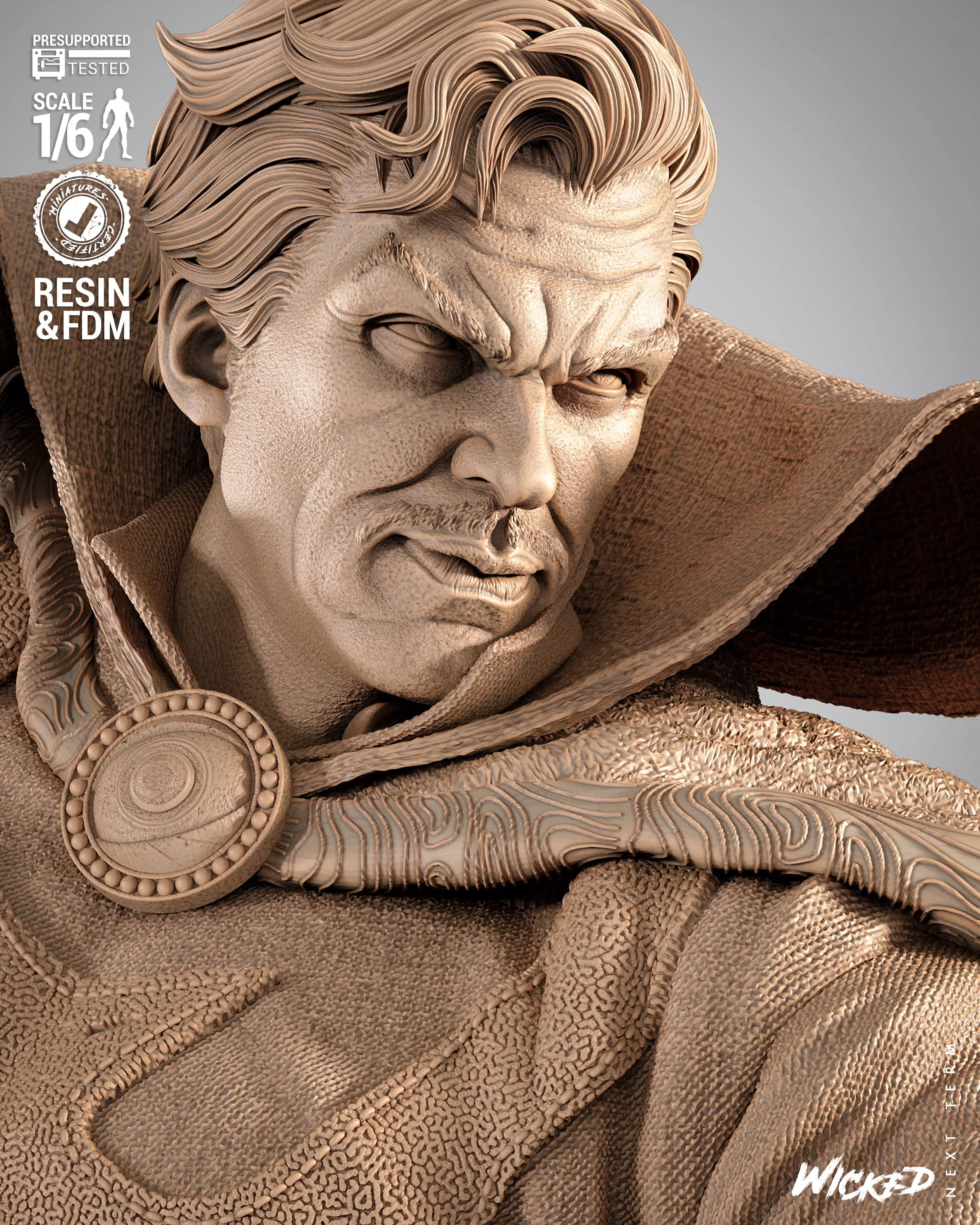 Wicked Marvel Dr Strange Sculpture 3D print model_2