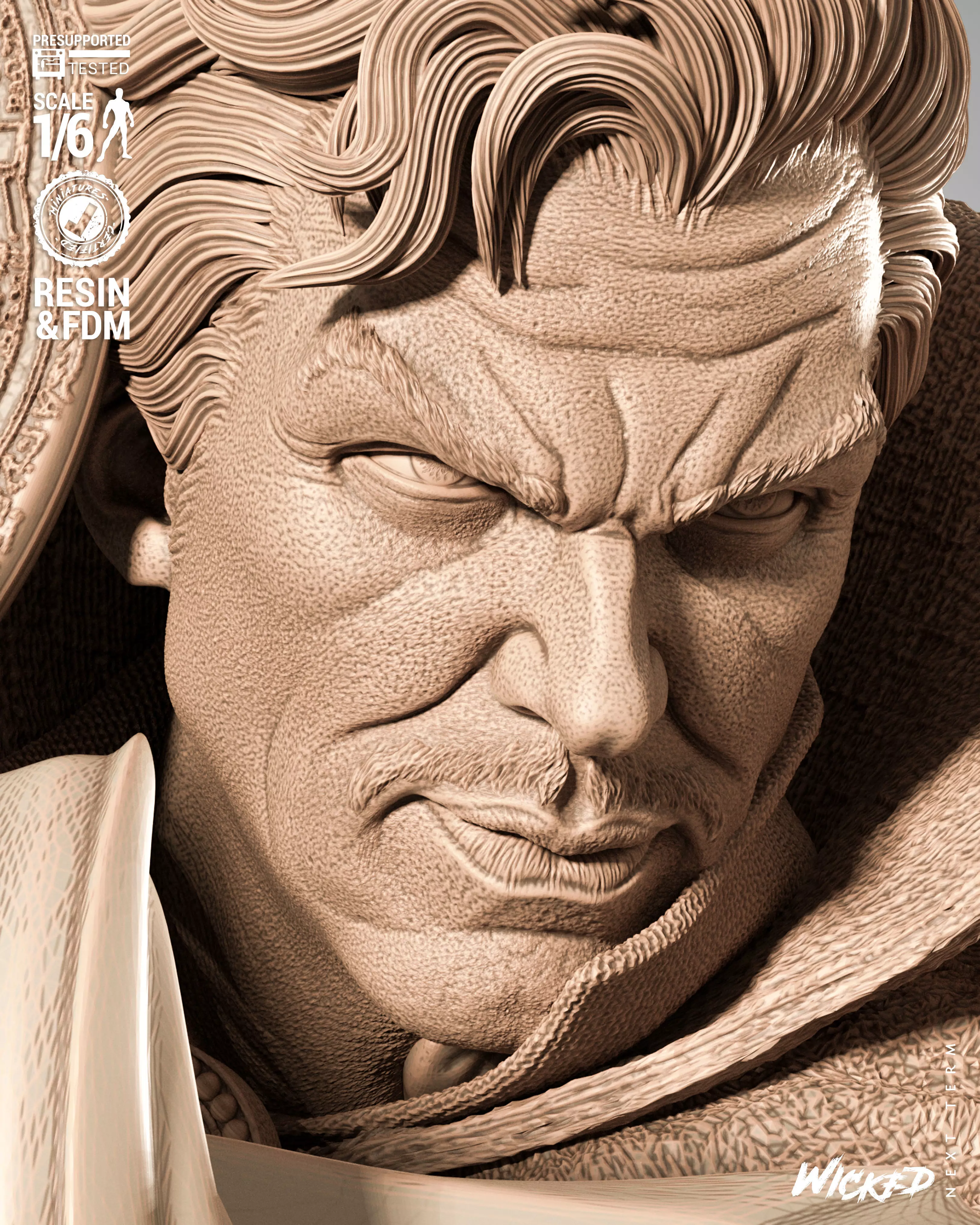 Wicked Marvel Dr Strange Sculpture 3D print model_8