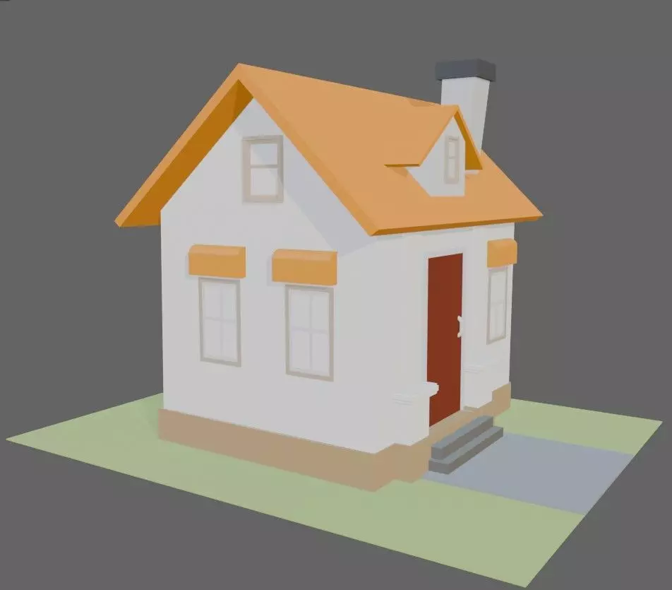 house low-poly games 3dmodel Low-poly 3D model_1