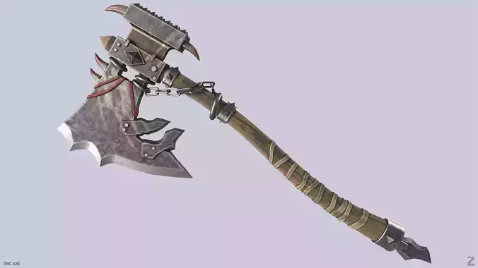 Orc axe Low-poly 3D model