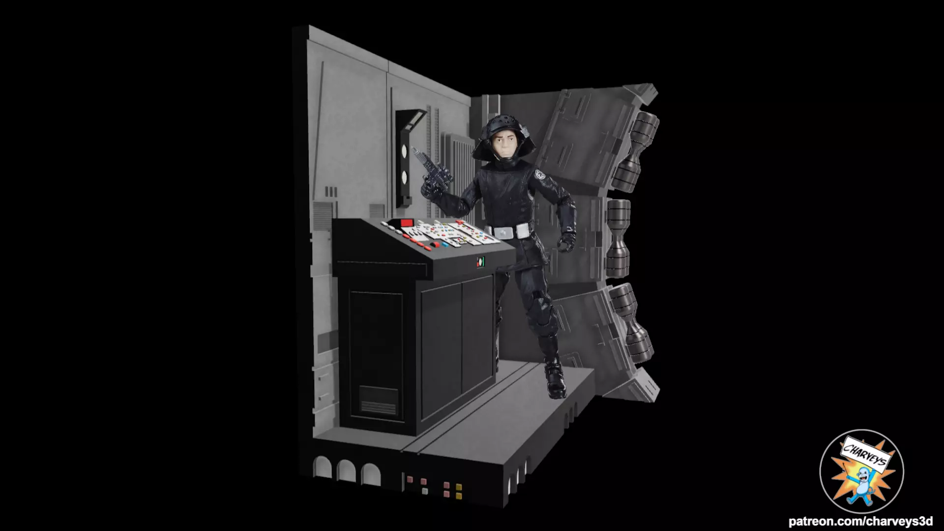 Star Wars Superlaser Tunnel Station for action figures 3D print model