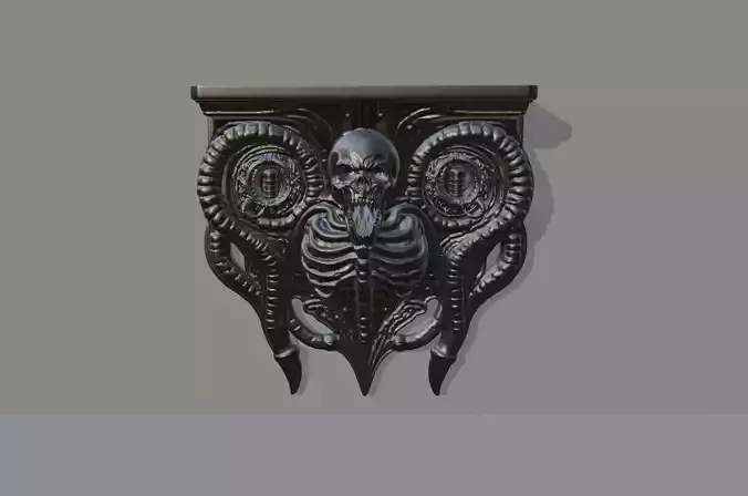 XL Giger Style Wall Shelf  3D print model