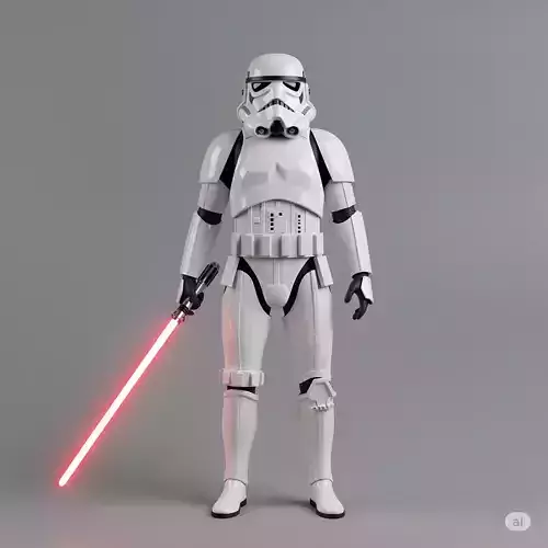 White Stormtrooper with lightsaber