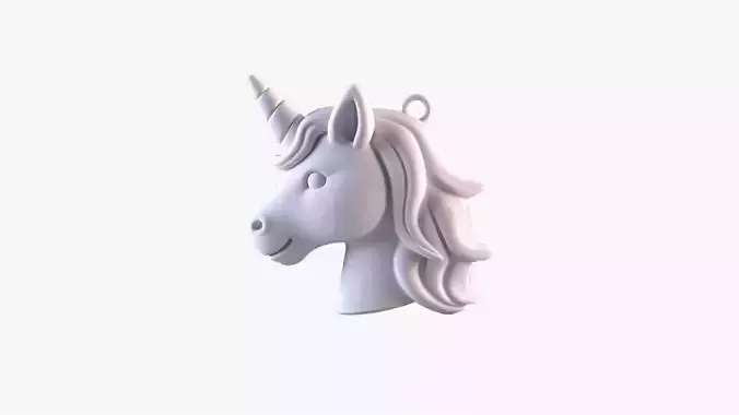 Unicorn Head Keychain Whimsical 3D STL File Printable Charm 3D print model